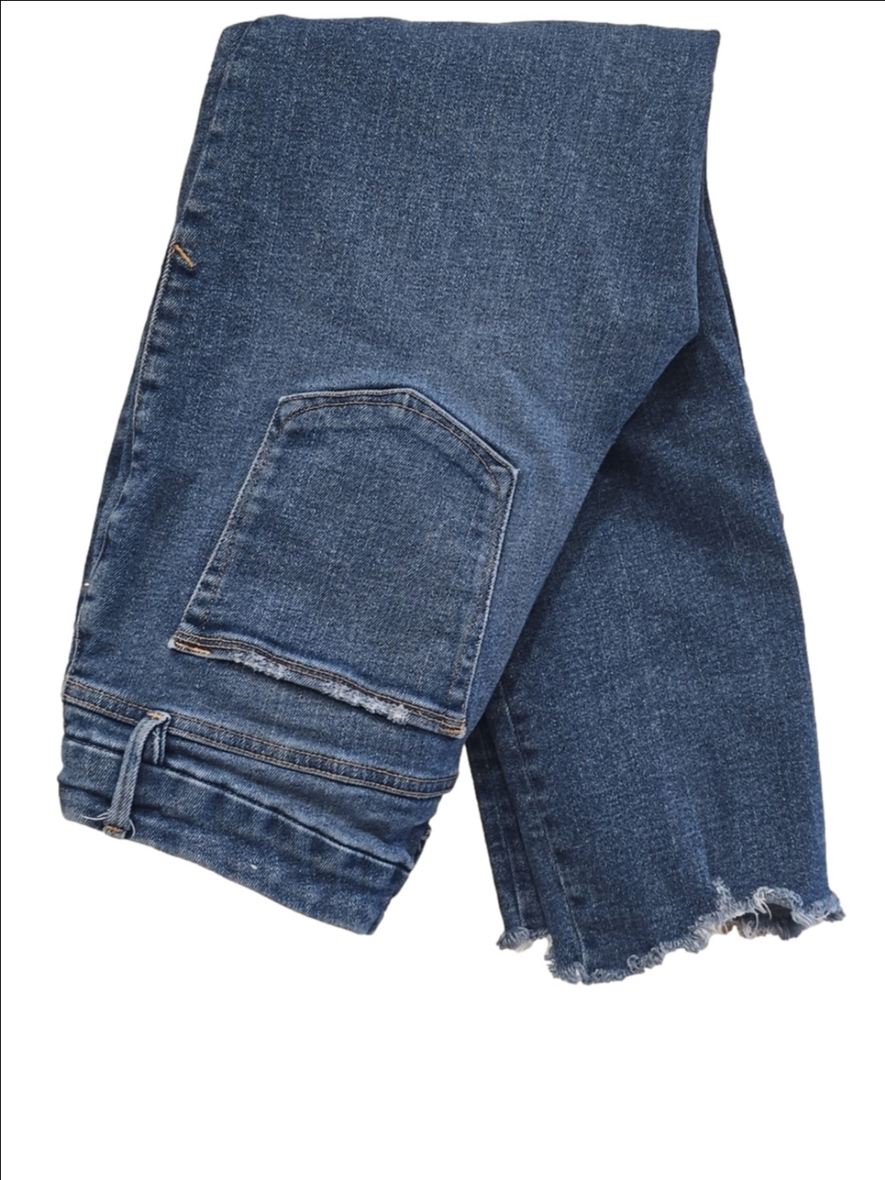 Good American Medium Blue Ankle Crop Skinny Jeans 14x32